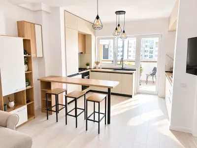 zona de luat masa apartament inchiriere Popești Leordeni Ilfov